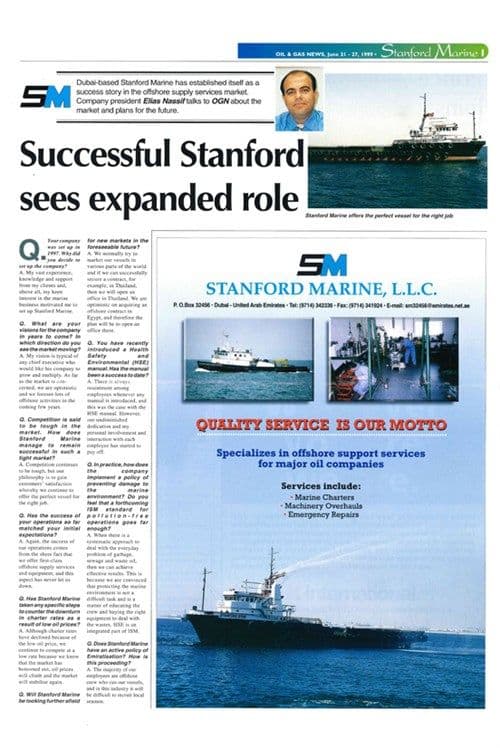 21 years and counting… SM in the Oil and Gas News Weekly year 1999